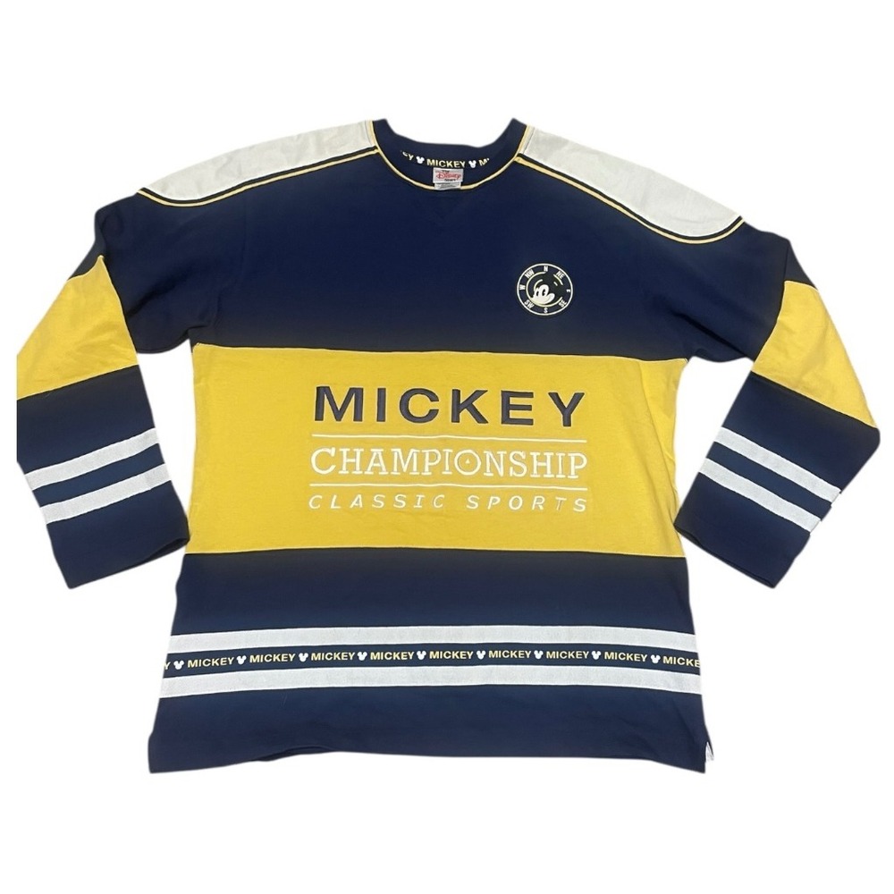 Disney Mickey Mouse Championship Classic Sports Long Sleeve Shirt‎ Men's Size L